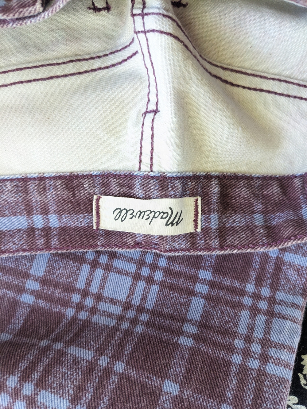 Madewell The Perfect Vintage Straight Jean In Cabernet Plaid - Picture 4 of 6